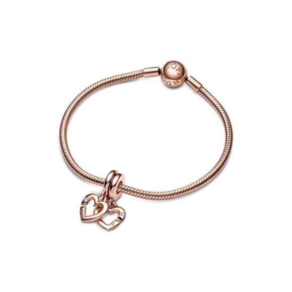 Pandora Moments 14K Rose Gold Plated Cz Dangle Charm - Picture 3 of 4